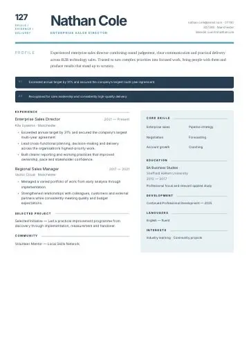 Academic Review CV template preview