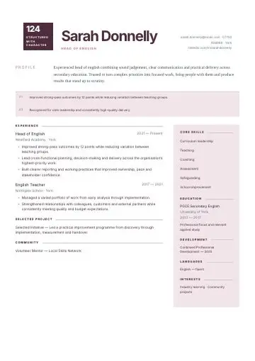 ATS Strong CV template preview