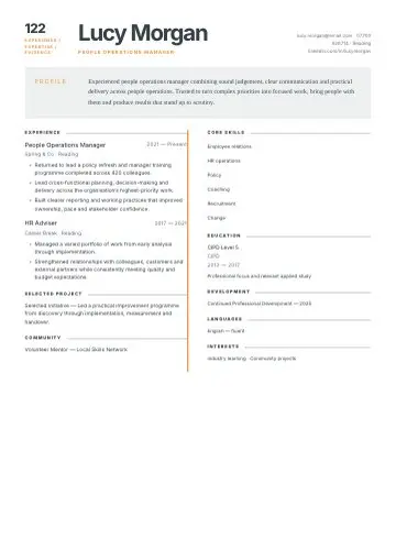 Compact ATS CV template preview