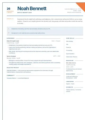 Coral Split CV template preview