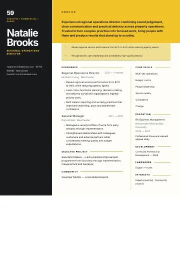 Creative Portfolio CV template preview