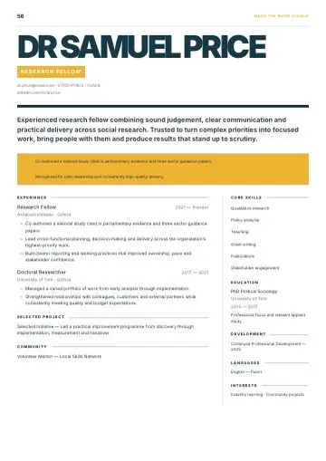 Culture Magazine CV template preview
