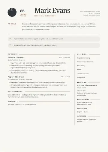 Elegant Minimal CV template preview
