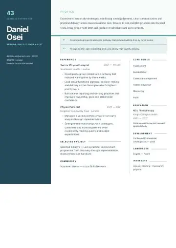 Graduate CV template preview