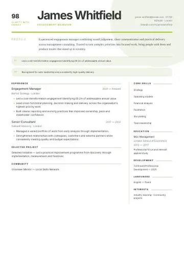 Ink & Paper CV template preview