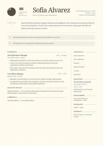 Nordic Air CV template preview