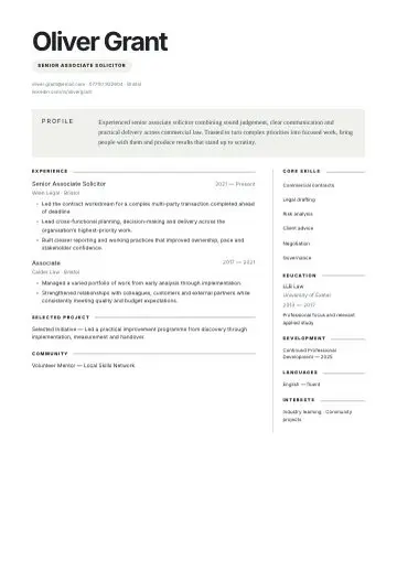 Studio Grid CV template preview