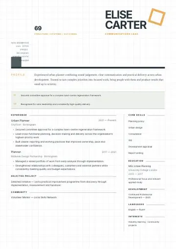 Ultramarine Resume CV template preview